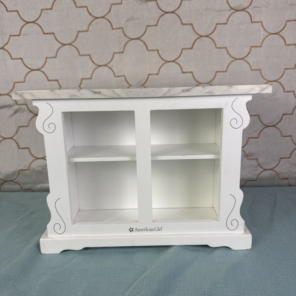 American Girl Doll Sweet Treats Bakery Case Double Sided Cabinet Faux Marble Top